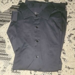 Men's Van Heusen Flex Regular Fit 18 34/35 Gray Button Up Dress Shirt